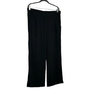 Soft Surroundings Black Relaxed Wide Leg Trouser Pants Size Large